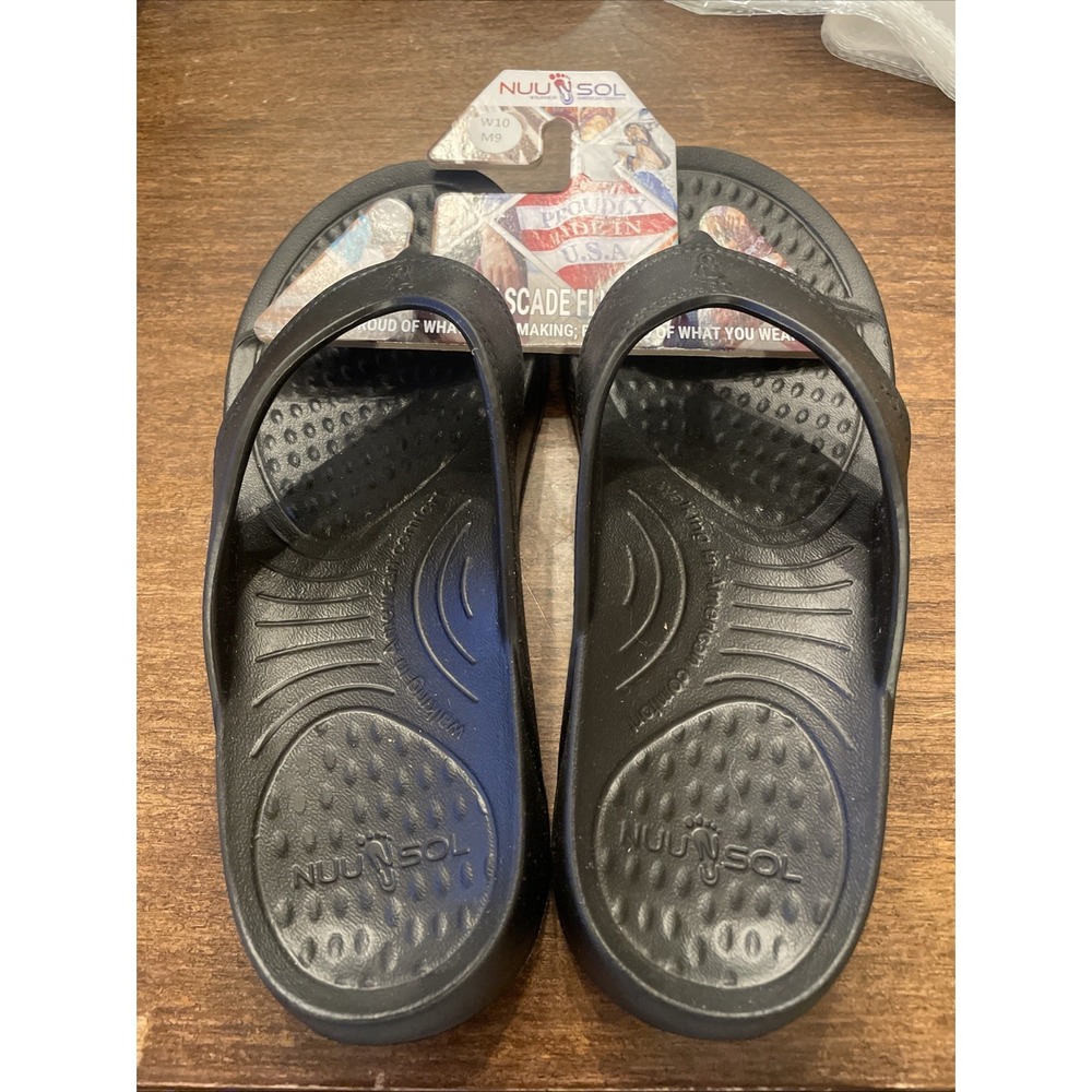 NUUSOL Cascade Women's Flip Flop Eclipse Black W 10 M 9 USA Made New